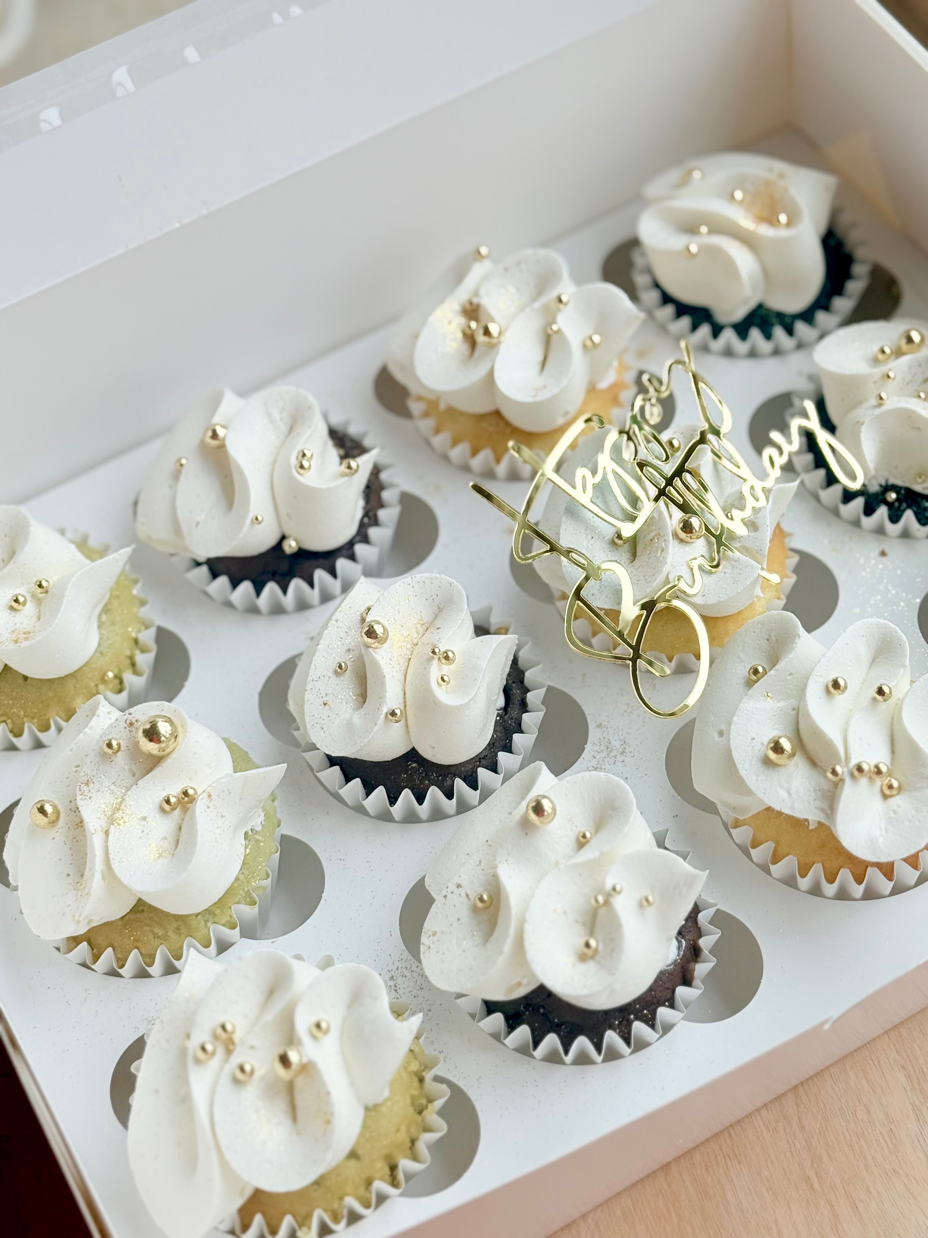 Adorable baby teddy themed cupcakes with pastel buttercream decoration by By Simren